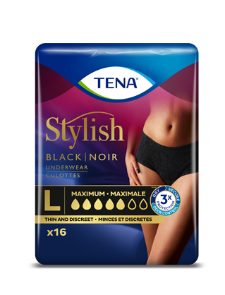 TENA Stylish Black Underwear Maximum Absorbency